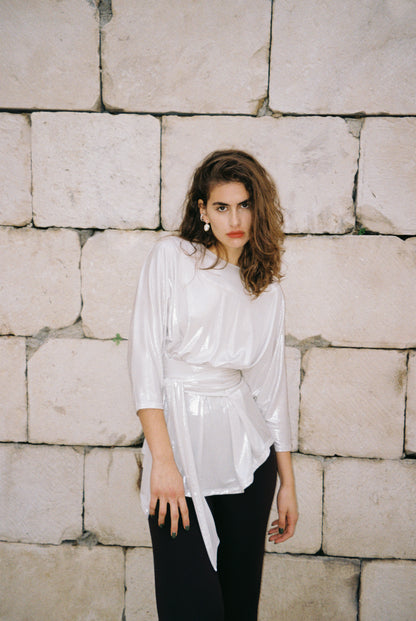 Enia blouse/white silver