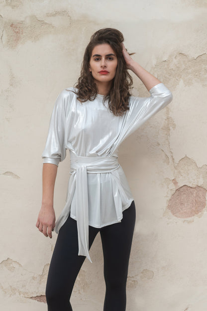 Enia blouse/white silver